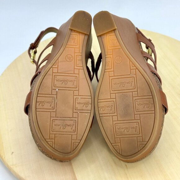 Sam Edelman Brown Nayla Leather Cage Strappy Platform Wedge Sandals Size 7.5 - Picture 8 of 13